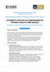 Research paper thumbnail of Systematic review of comprehensive primary health care models