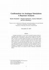 Research paper thumbnail of Confirmation via Analogue Simulation: A Bayesian Analysis