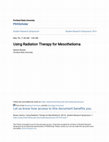 Research paper thumbnail of Using Radiation Therapy for Mesothelioma