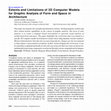 Research paper thumbnail of Extents and Limitations of 3D Computer Models for Graphic Analysis of Form and Space in Architecture