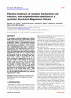 Research paper thumbnail of Effective treatment of resistant &lt;i&gt;Escherichia coli&lt;/i&gt; infection, with sulphadimidine stabilized in a synthetic Aluminium-Magnesium Silicate