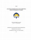 Research paper thumbnail of Analysis and Design of Cloud Computing for E-Government in Yemen