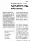 Research paper thumbnail of Competitive adsorption behavior of selected heavy metals in three soil types of India amended with fly ash and sewage sludge