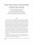 Research paper thumbnail of Energy-efficient capacity-constrained routing in wireless sensor networks