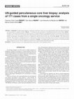 Research paper thumbnail of Us-Guided Percutaneous Core Liver Biopsy: Analysis of 171 Cases from a Single Oncology Service