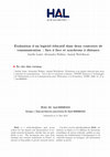 Research paper thumbnail of Évaluation D’Un Logiciel Éducatif Dans Deux Contextes De Communication : Face À Face et Synchrone À Distance