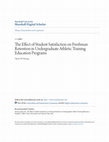 Research paper thumbnail of The Effect of Student Satisfaction on Freshman Retention in Undergraduate Athletic Training Education Programs