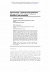 Research paper thumbnail of Agile Innovation - Challenges while Implementing Agile Approaches within complex mechatronic processes of large corporations