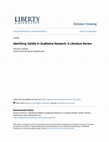 Research paper thumbnail of Identifying Validity in Qualitative Research: A Literature Review