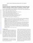 Research paper thumbnail of Exploring Electronic Communication Modes Between Iraqi Faculty and Students of Pharmacy Schools Using the Technology Acceptance Model