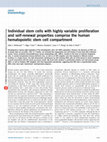 Research paper thumbnail of Individual stem cells with highly variable proliferation and self-renewal properties comprise the human hematopoietic stem cell compartment