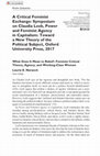 Research paper thumbnail of A Critical Feminist Exchange: Symposium on Claudia Leeb, Power and Feminist Agency in Capitalism: Toward a New Theory of the Political Subject, Oxford University Press, 2017