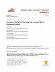 Research paper thumbnail of Concepts of Online Text: Examining Online Literacy Skills of Elementary Students