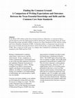 Research paper thumbnail of Finding the Common Ground: A Comparison of Writing Expectations and Outcomes Between the Texas Essential Knowledge and Skills and the Common Core State Standards