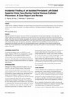 Research paper thumbnail of Incidental Finding of an Isolated Persistent Left-Sided Superior Vena Cava During Central Venous Catheter Placement: A Case Report and Review