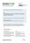 Research paper thumbnail of Firm Performance: The Role of CEOs' Emotional and Cognitive Characteristics