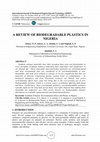 Research paper thumbnail of A Review of Biodegradable Plastics Innigeria