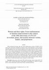 Research paper thumbnail of Women and their rights: From totalitarianism to feminist empowerment in the context of the 20th anniversary of UN1325 on women, peace, and security between victims, leaders, and perpetrators