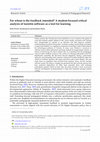 Research paper thumbnail of For whom is the feedback intended? A student-focused critical analysis of turnitin software as a tool for learning