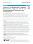 Research paper thumbnail of Protocol for the development of guidance for stakeholder engagement in health and healthcare guideline development and implementation