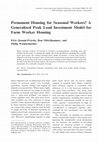 Research paper thumbnail of Permanent Housing for Seasonal Workers? A Generalized Peak Load Investment Model for Farm Worker Housing