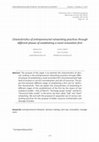 Research paper thumbnail of Characteristics of entrepreneurial networking practices through different phases of establishing a novel innovation firm