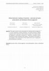 Research paper thumbnail of Ethical decision making in business - overview of some antecedents of individual ethical judgment