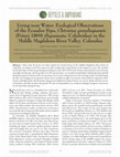 Research paper thumbnail of Living near water: Ecological observations on the Ecuador Sipo, Chironius grandisquamis, (Peters 1869) (Serpentes: Colubridae), in the Middle Magdalena River Valley, Colombia