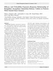 Research paper thumbnail of Efficacy and Tolerability Exposure–Response Relationship of Retigabine (Ezogabine) Immediate-Release Tablets in Patients With Partial-Onset Seizures