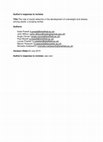 Research paper thumbnail of Author's response to reviews Title:The role of social networks in the development of overweight and obesity among adults: a scoping review Authors