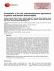 Research paper thumbnail of Comparison of in vitro pharmacodynamics equivalence of generic and branded antimicrobials