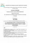 Research paper thumbnail of La « Professionnalisation » Des Ong en Palestine : Entre Pression Des Bailleurs De Fonds et Logique D’Engagement