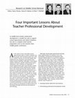 Research paper thumbnail of Four Important Lessons about Teacher Professional Development. Research on Middle School Renewal