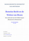 Research paper thumbnail of Romeins recht en de wetten van Mozes