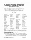 Research paper thumbnail of An analysis of the precursor measurements of Mars needed to reduce the risk of the first human missions to Mars