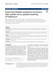 Research paper thumbnail of Overactive bladder symptoms recurrence after sudden versus gradual weaning of Solifenacin