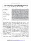 Research paper thumbnail of Quelles questions éthiques posent la production de palmier à huile et la recherche sur les biocarburants