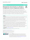 Research paper thumbnail of Management and outcomes in critically ill nonagenarian versus octogenarian patients