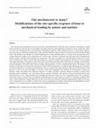 Research paper thumbnail of One mechanostat or many? Modifications of the site-specific response of bone to mechanical loading by nature and nurture