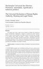 Research paper thumbnail of Declaração Universal dos Direitos Humanos: autoridade, significado e natureza jurídica