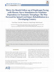 Research paper thumbnail of Diaphragm Pacing with Phrenic Nerve Stimulation for Ventilator Dependence in Tetraplegia