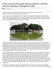 Research paper thumbnail of Urban commons and public interest coalitions: learning from the restoration of Bangalore’s lakes