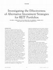 Research paper thumbnail of Investigating the Effectiveness of Alternative Investment Strategies for REIT Portfolios