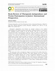 Research paper thumbnail of Book Review of Therapeutic Jurisprudence and Victim Participation in Justice: International Perspectives