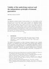 Research paper thumbnail of Validity of the underlying contract and the independence principle of demand guarantees