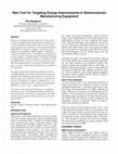 Research paper thumbnail of Measurement of conservation of energy by semiconductor manufacturing equipment and setting of targets for improvements