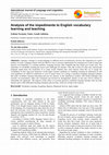 Research paper thumbnail of Analysis of the impediments to English vocabulary learning and teaching