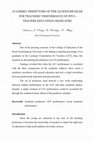 Research paper thumbnail of ACADEMIC PREDICTORS OF THE LICENSURE EXAM FOR TEACHERSâ€™ PERFORMANCE OF RTUâ€™s TEACHER EDUCATION GRADUATES