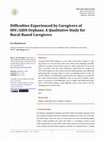 Research paper thumbnail of Difficulties Experienced by Caregivers of HIV/AIDS Orphans: A Qualitative Study for Rural-Based Caregivers