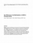 Research paper thumbnail of Sex Differences in the Manifestation of ADHD in Emerging Adults